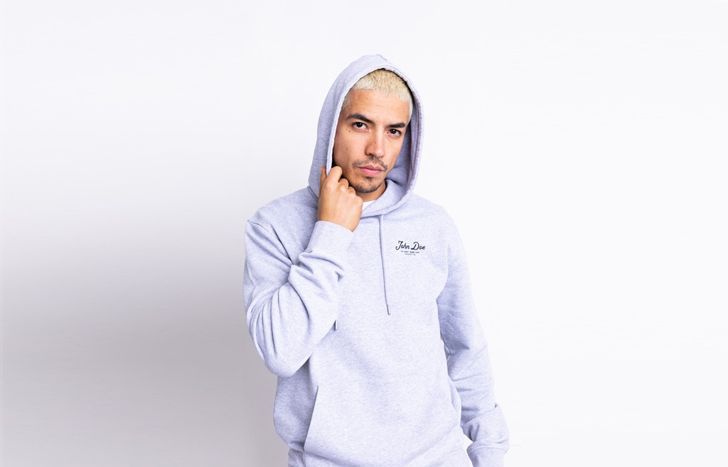 John Doe Hoodie JD Lettering Grey