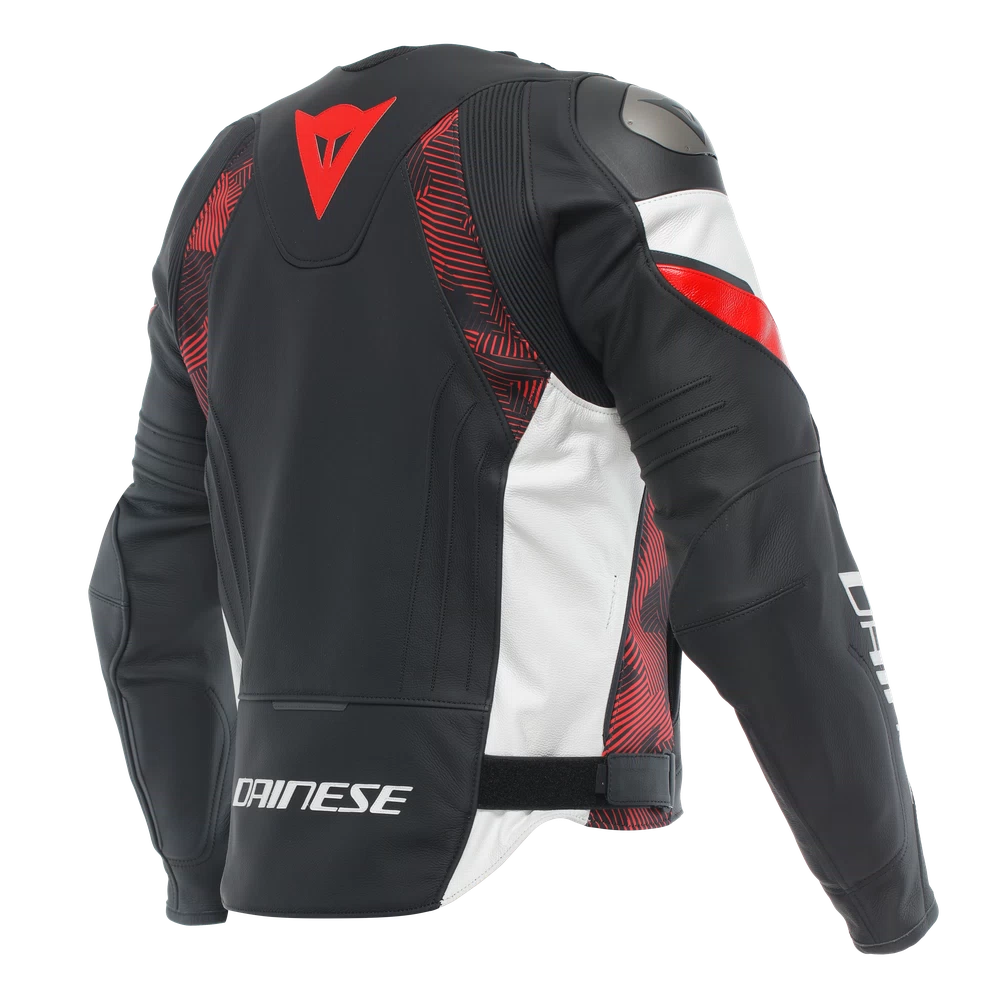 Dainese Avro 5 Leather Jacket black/red-lava/white