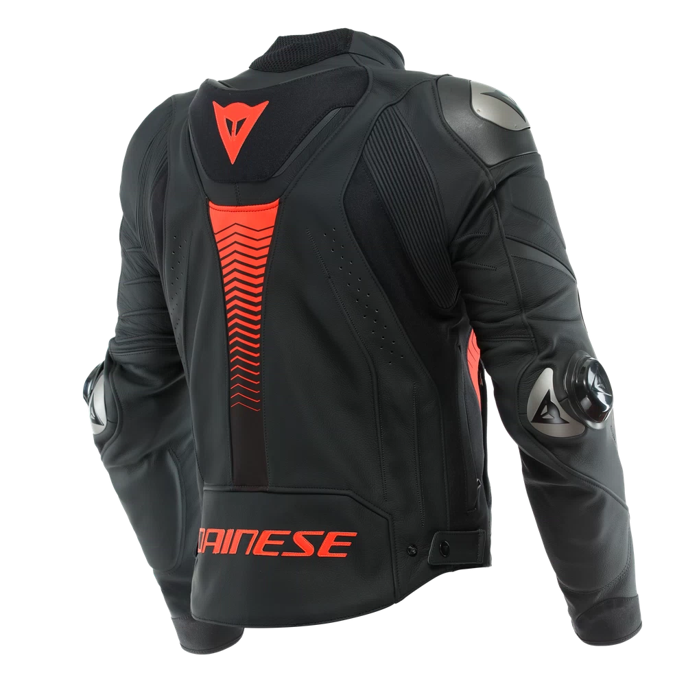 Dainese Super Speed 4 Leather Jacket black-matt/fluo-red