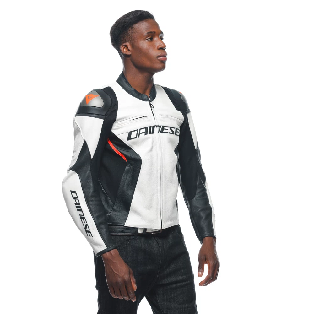 Dainese Racing 4 Leather Jacket white/black