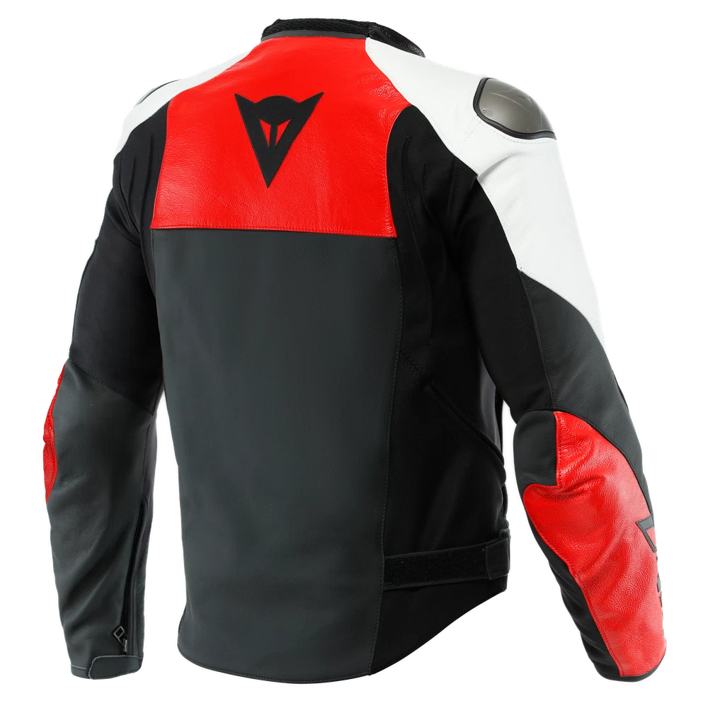 Dainese Sportiva Leather Jacket black-matt/lava-red/white