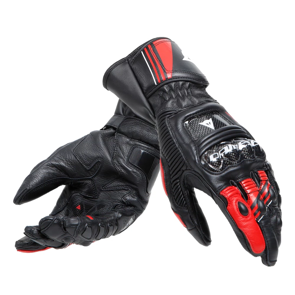 Dainese Druid 4 Leather Gloves black/lava-red/white