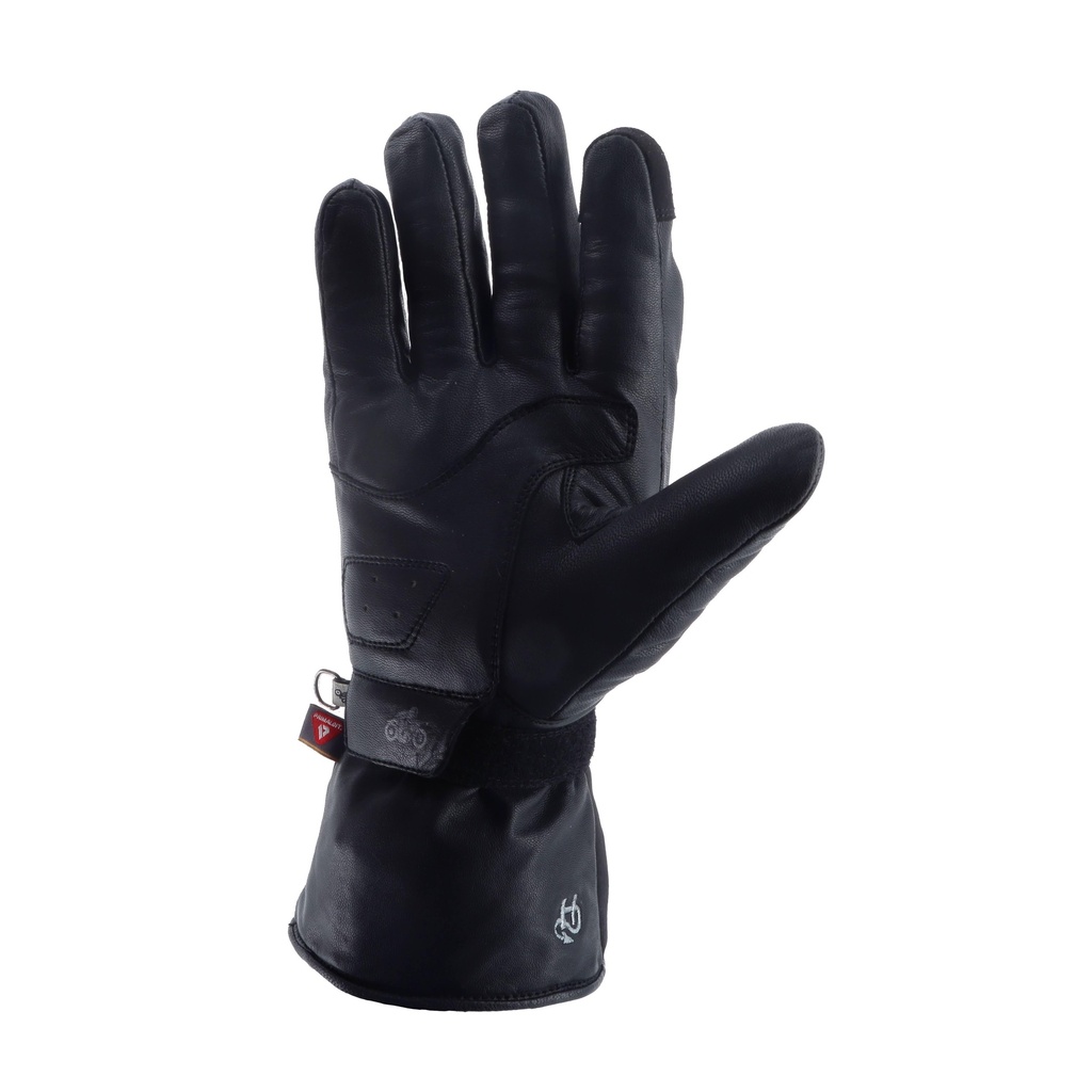 Helstons ECKO GIRL (HEATING) Fabric-Leather BLACK (Glove)