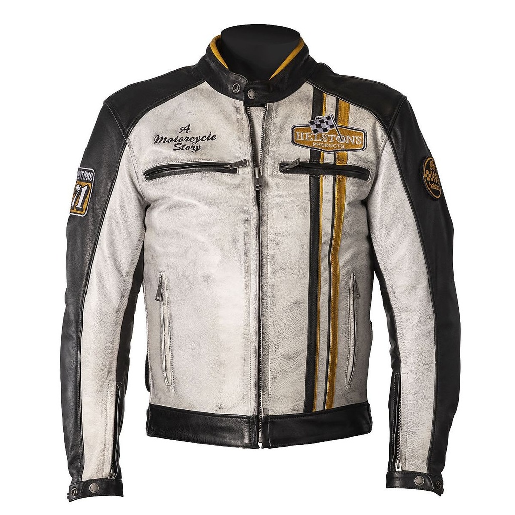 Helstons INDY Leather Rag black-white-yellow