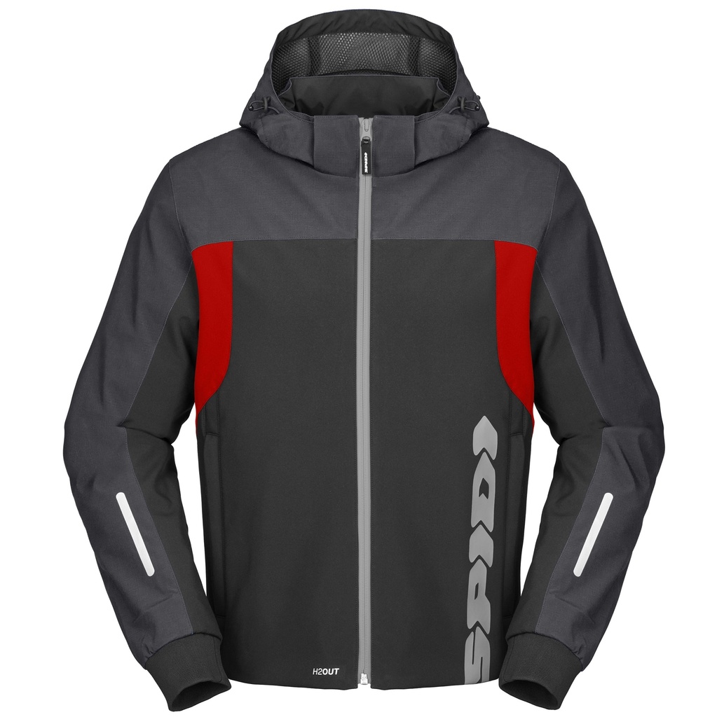 Spidi Hoodie H2Out II Black/Anthracite/Fluo Red