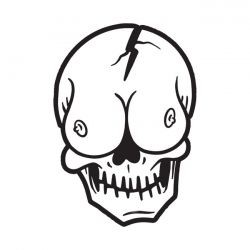 Lethal Threat SKULL BOOB STICKER