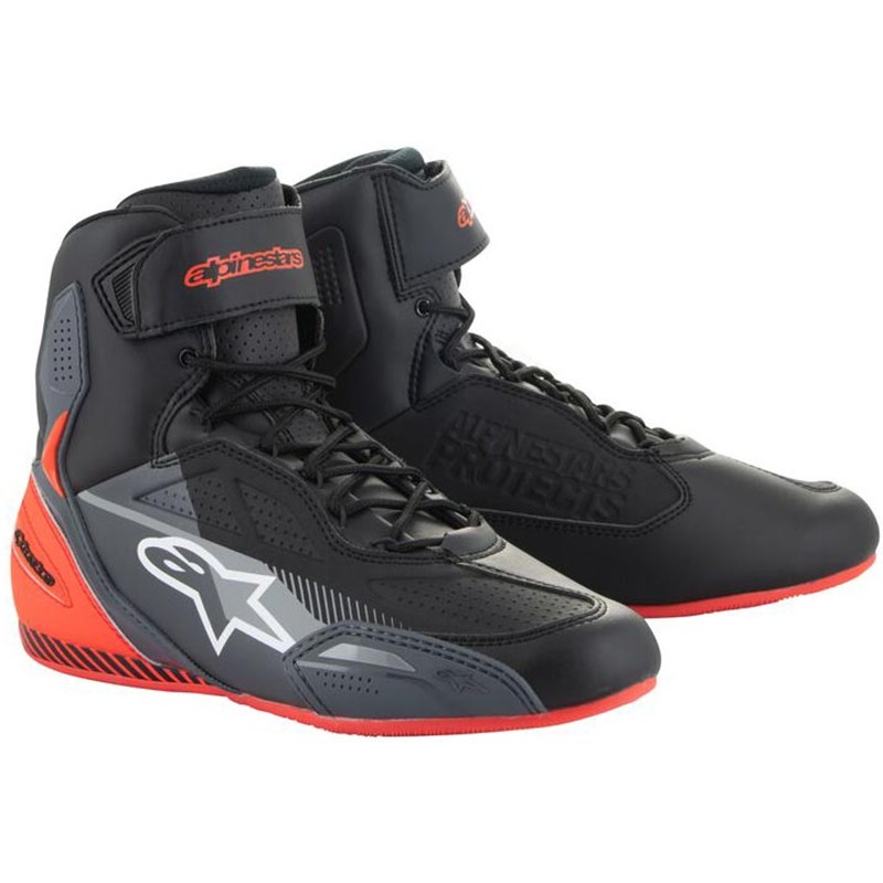 Alpinestars Faster-3 Shoes Black Gray Red Fluo