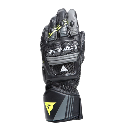 Dainese Druid 4 Leather Gloves black/charcoal-gray/fluo-yellow