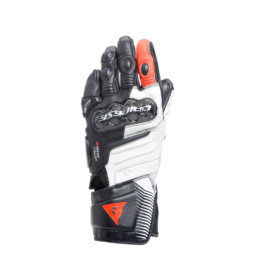 Dainese Carbon 4 Long Lady Leather Gloves black/white/fluo-red