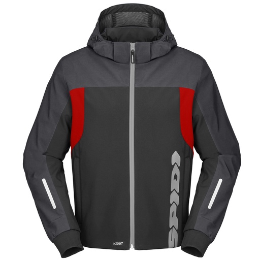 Spidi Hoodie H2Out II Black/Anthracite/Fluo Red