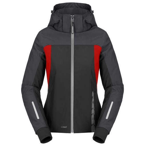 Spidi Hoodie H2Out II Lady Black/Anthracite/Fluo Red