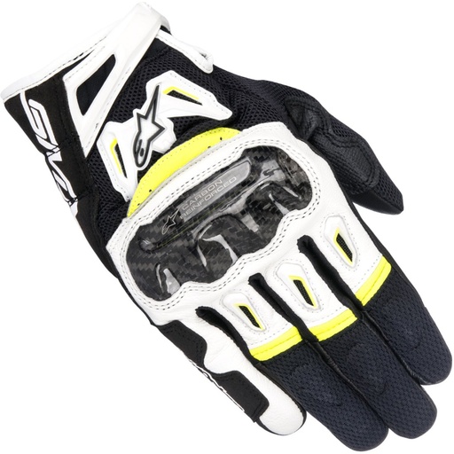 Alpinestars Smx-2 Air Carbon V2 Glove Black White Yellow Fluo