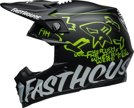 Bell Moto-9S Flex Fasthouse MC Core Matt Black Yellow