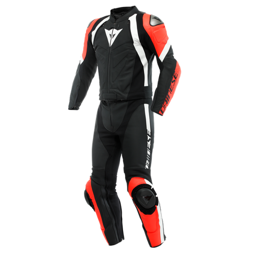 [1513479 54G] Dainese Avro 4 Leather 2Pcs Suit black-matt/fluo-red/white