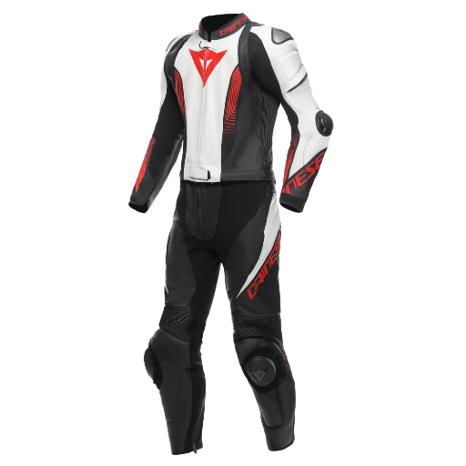 [1513481 A66] Dainese Laguna Seca 5 2Pcs Leather Suit black/white/lava-red