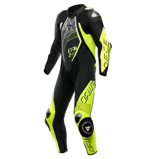 Dainese Audax D-Zip 1Pc Perf. Leather Suit black/yellow-fluo/white