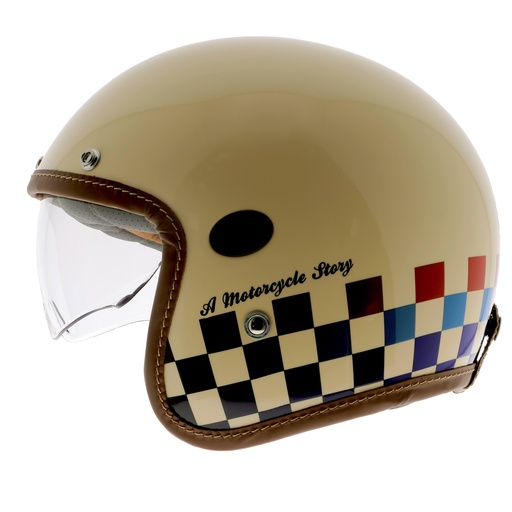 Helstons RACING HELMET Carbon EN-2206 BEIGE (Blue-Red) 