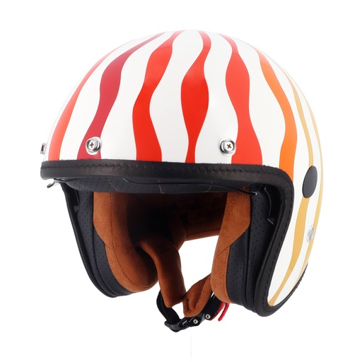 Helstons FLOWER HELMET Carbon EN-2206 WHITE (Orange-Red)