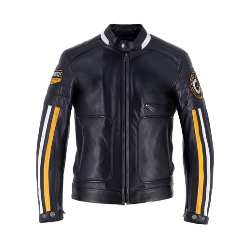 Helstons VULCAN Leather Rag BLACK-YELLOW 